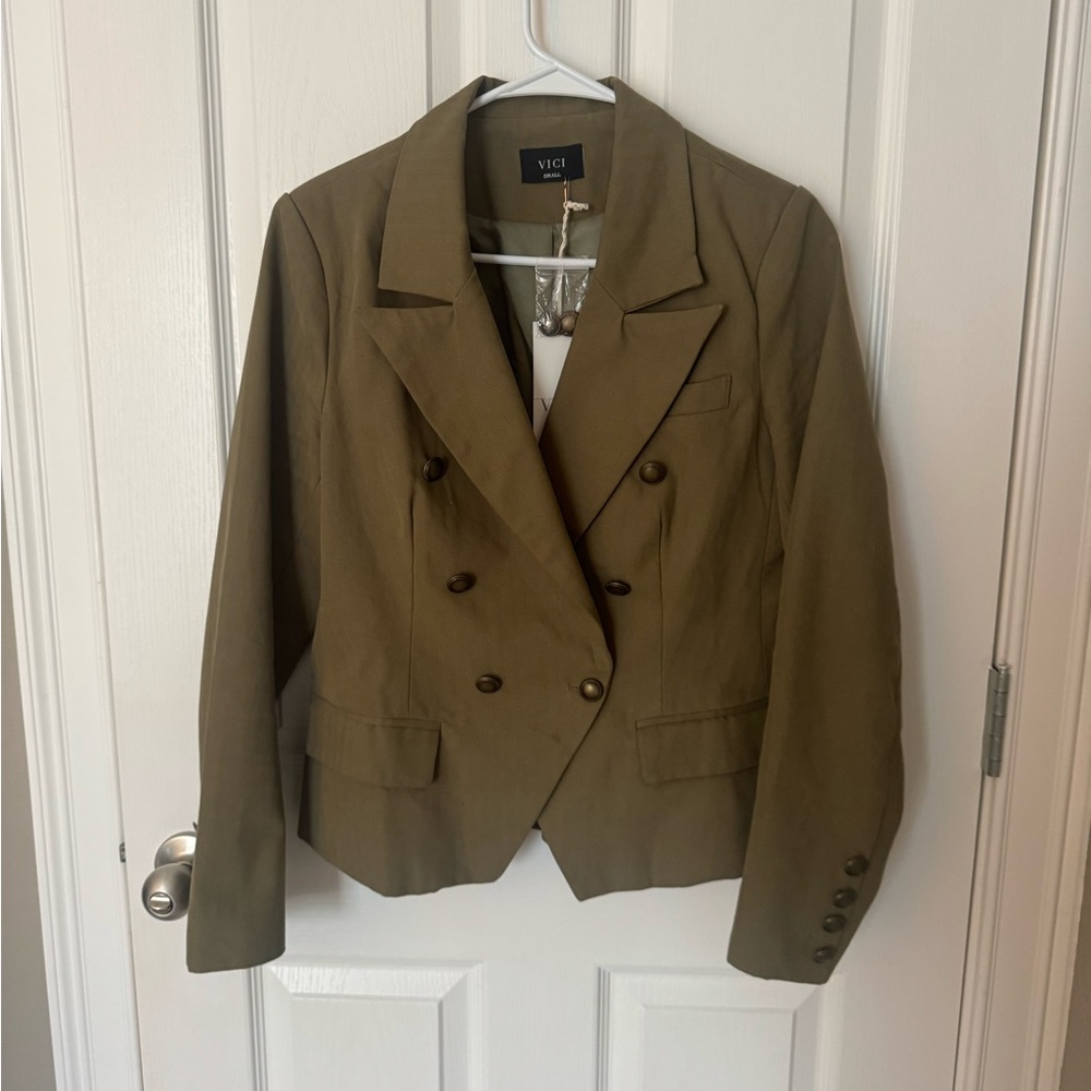 Vici Double-Breasted Olive Blazer